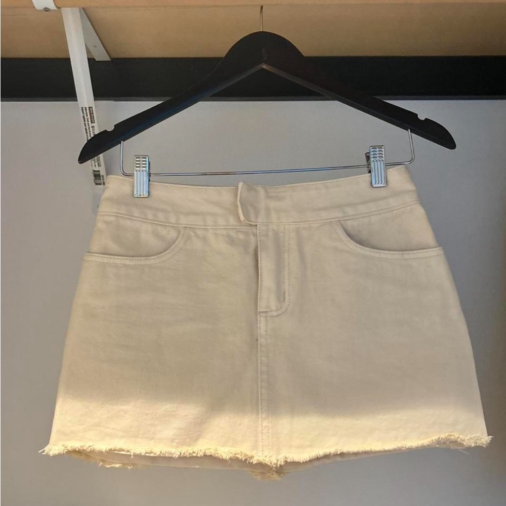 Brandy Melville Off-White Denim Mini Skirt